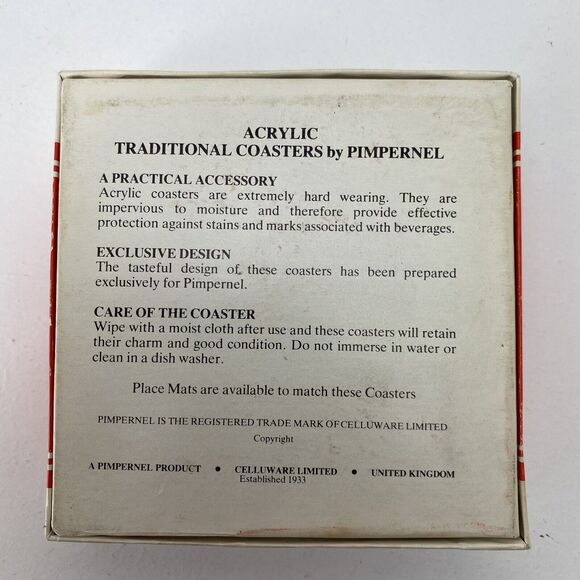 Vintage Pimpernel Acrylic & Cork Coasters - Australian Country Homes - Set of 6 - Picture 11 of 12